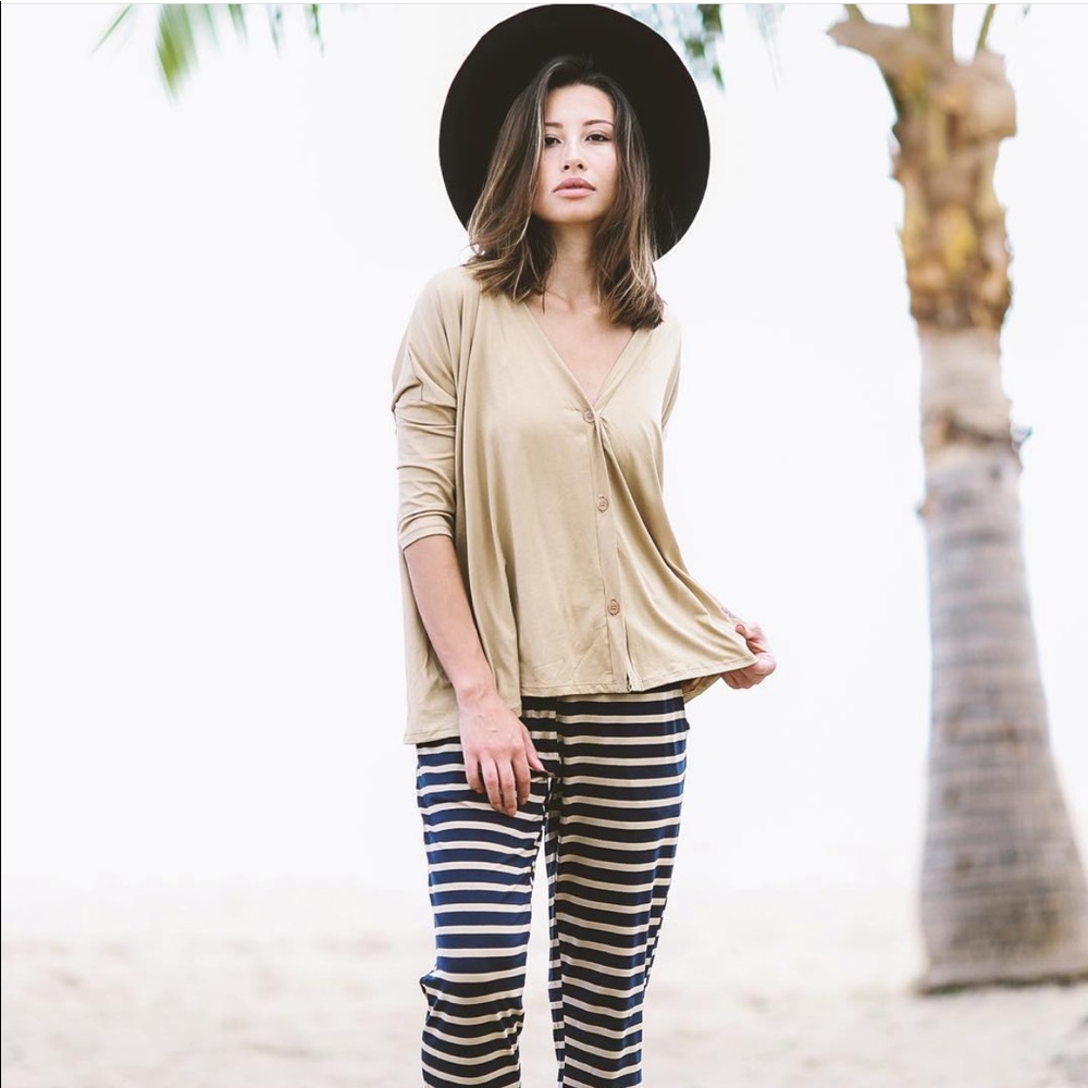 Ava Sky Dark Navy/Dark Tan Cuffed Pant Ronny